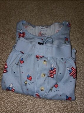 American Eagle Outfitters Snoopy American Flag PJ Set